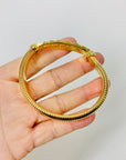 80s TRIFARI BLACK ENAMEL MESH BANGLE