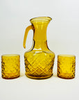 1970s ITALIAN PRESSED AMBER GLASSES