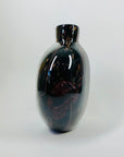 80s BLACK PURPLE ART GLASS VASE