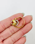 ANTIQUE 22K GOLD HORSESHOE SPINNER RING WITH DIAMOND PAVE