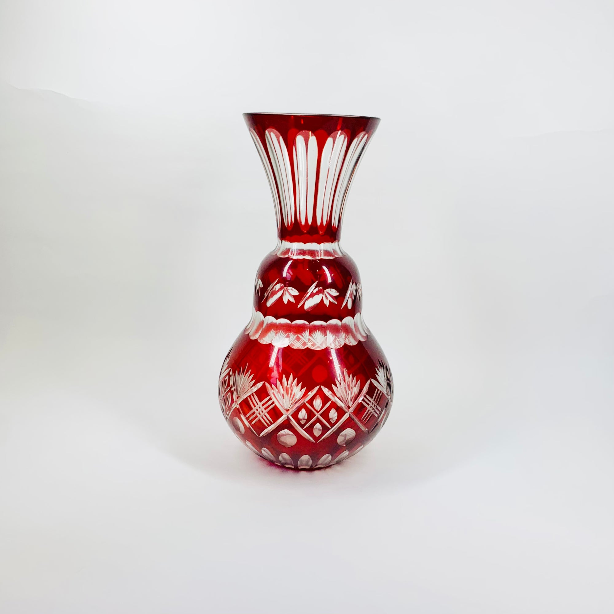 RED BOHEMIAN CRYSTAL VASE