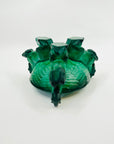 ART DECO MALACHITE GLASS ASHTRAY