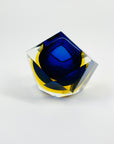 1950s FACETED MURANO COBALT BLUE GOLD GEODE BOWL