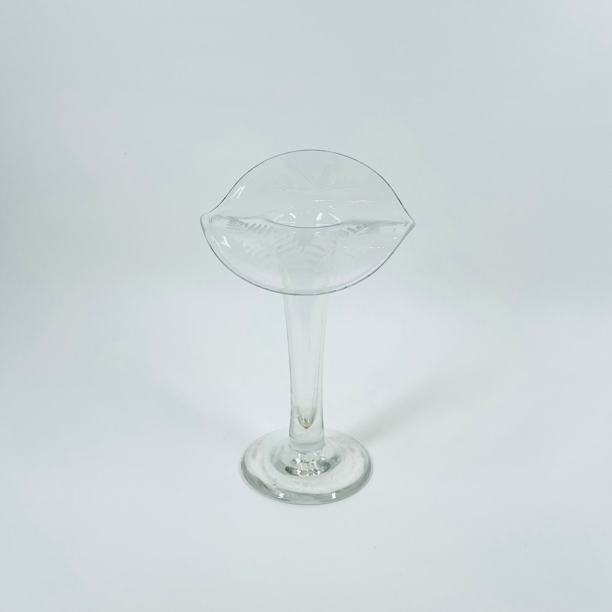 ANTIQUE VICTORIAN ETCHED GLASS JACK IN THE PULPIT VASE