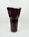 1970s JAPANESE CASED PURPLE GLASS HANDKERCHIEF VASE