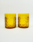 1970s ITALIAN PRESSED AMBER GLASSES