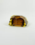 1950s MURANO MANDRUZZATO BROWN AMBER SOMEMRSO GLASS GEODE BOWL