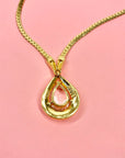 1980s BARCS BOLD PEAR DROP FANCY LINKS NECKLACE
