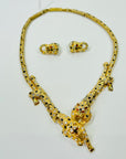 1980s ATWELL & SON DOUBLE PANTHERE STATEMENT NECKLACE SUITE