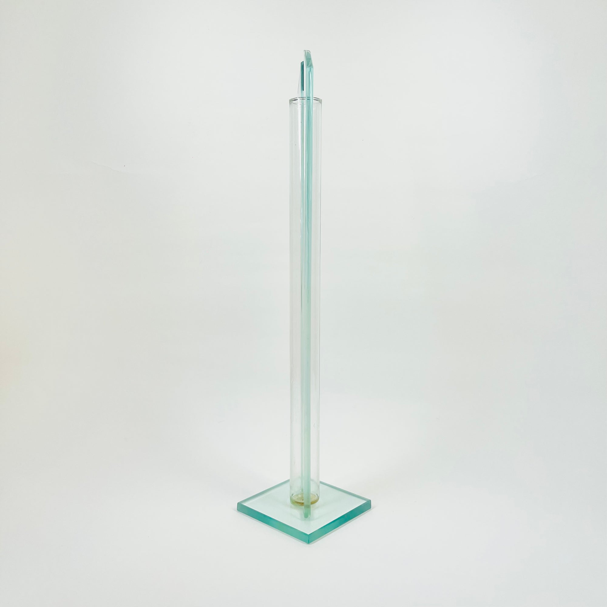 1980s PANELLED GLASS FOOTED VASE