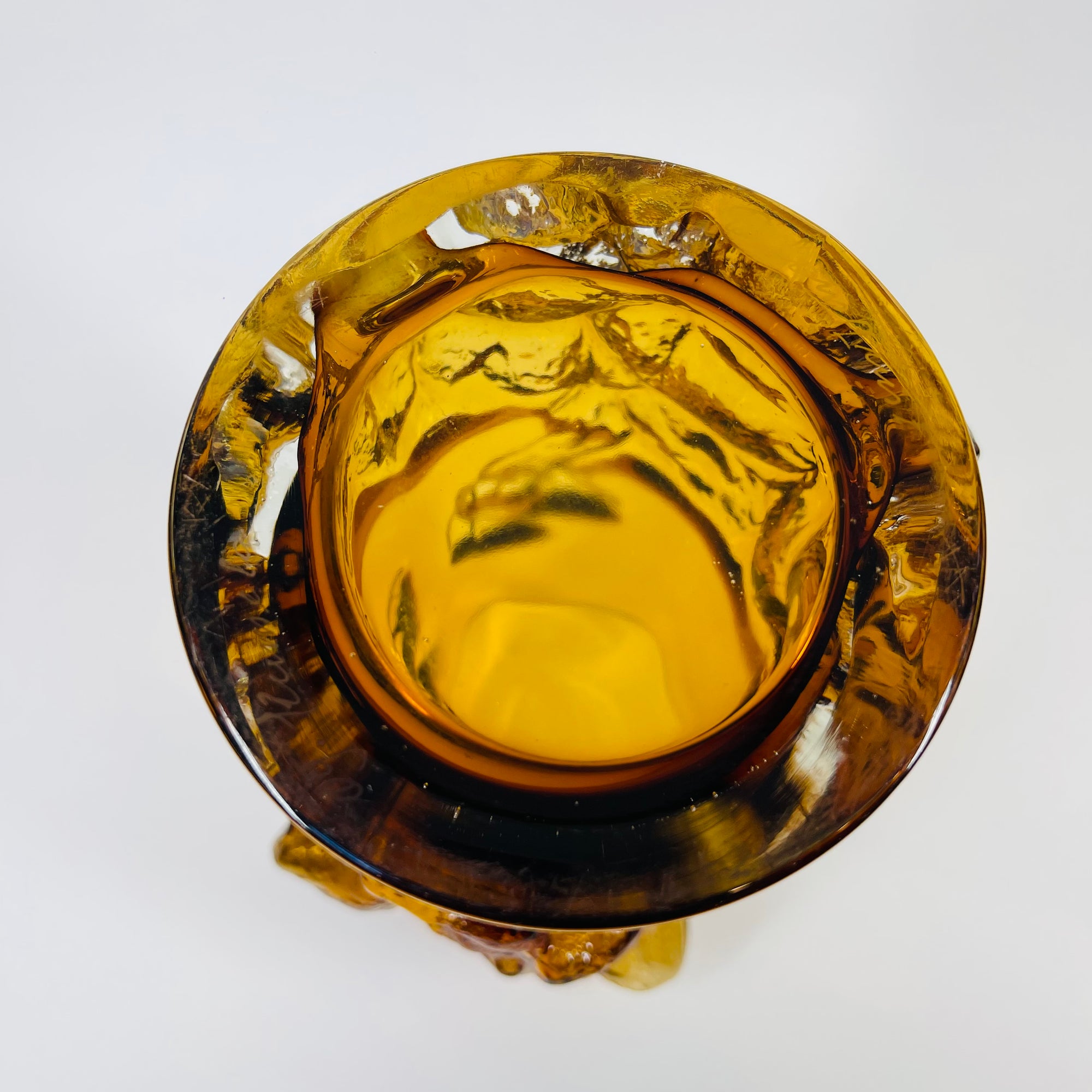1970s FINNISH PETAJA AMBER GLASS VASE