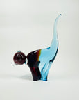1980s MURANO BLUE BROWN SOMMERSO GLASS CAT