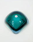 1960s BLUE AQUAMARINE SOMMERSO SQUARE GLASS BOWL/ASHTRAY