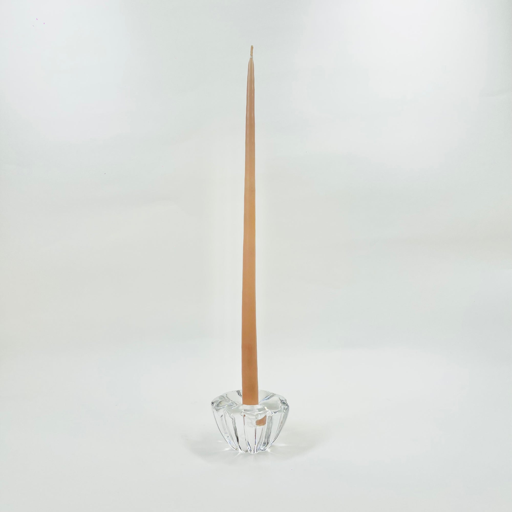 1970s ORREFORS FLOWER GLASS CANDLE HOLDER