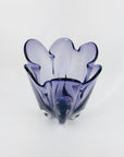 1970s JAPANESE HINERI PURPLE SOMMERSO GLASS HANDKERCHIEF VASE