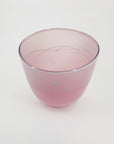 MOUTH BLOWN PINK ART GLASS BOWL