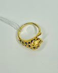 1970s 18k YELLOW GOLD BLUE SAPPHIRE LEOPARD RING
