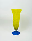 1960s SWEDISH YELLOW SATIN SPATTER ART GLASS VASE