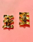 1980s ZIG ZAG CLIP ON EARRINGS