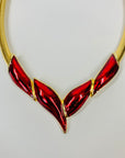80s BARCS RED ENAMEL NECKLACE SUITE