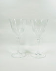 1980s FRANCE DURAND FROSTED CRYSTAL WHITE WINE GLASSES