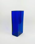 ANTIQUE COBALT BLUE GLASS BRICK VASE