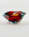 1950s MURANO MANDRUZZATO RUBY SOMMERSO DIAMOND FACETED GLASS BOWL