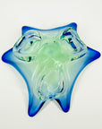 1970s CZECH SKLO UNION BLUE GREEN BOWL