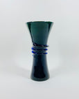 ANTIQUE MURANO COBALT BLUE CASED GEEEN GLASS POSY VASE