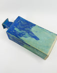 1960s FONNISH BLUE GREEN GLAZED SAND VASE BY ANNIKKI HOVISA