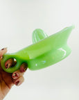 ANTIQUE AMERICAN GREEN JADEITE MILK URANIUM GLASS JUICER