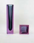1950s NEODYMIUM PURPLE MURANO SOMMERSO FACETED GLASS BLOCK BOWL