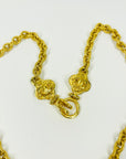 1996 CHANEL FILIGREE CROSS LOGO MEDALLION PENDANT NECKLACE WITH FANCY LINKS
