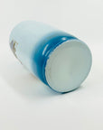 ANTIQUE VICTORIAN HAND PAINTED BLUE MILK GLASS VASE