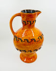 1960s WEST GERMAN ORANGE FAT LAVA POTTERY TALL JUG VASE BY KREUTZ KERAMIK