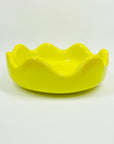 1960s SWEDISH YELLOW LEMON CASED GLASS BOWL BY INGEBORG LUNDIN FOR ORREFORS