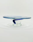 1980s COBALT BLUE MURANO WIRED GLASS BOWL