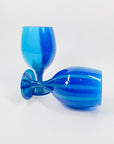HAND PAINTED BLUE WINE GLASSES