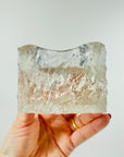 1960s PUKEBERG BARK GLASS CANDLE HOLDER
