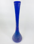 MCM BLUE OILSLICK CRACKLE GLASS LONG NECK VASE