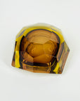1950s MURANO MANDRUZZATO BROWN AMBER SOMEMRSO GLASS GEODE BOWL