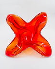 1970s JAPANESE RED ORANGE OMBRE GLASS BOWL