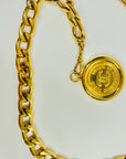 1990s CHANEL MATELASSE GOLD PLATED LOGO BELT