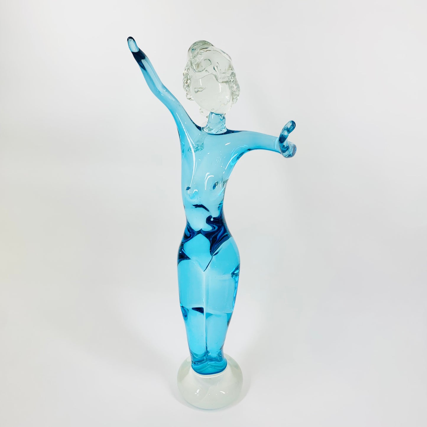 BLUE MURANO DANCING LADY SCULPTURE