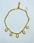 1960s MONET WHITE ENAMEL FANCY LINKS CHAIN NECKLACE