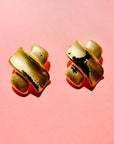 1980s TEXTURED X MATTE CLIP ON EARRINGS