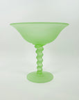 ANTIQUE ART DECO WALTHER & SOHNE SATIN URANIUM GLASS COMPORT