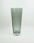 1980s ROYAL DOULTON ETCHED GREY GLASS CYLINDER VASE