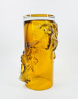 1970s FINNISH PETAJA AMBER GLASS VASE