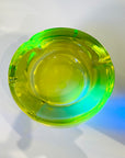 1940s LIME GREEN MURANO URANIUM SOMMERSO GLASS BOWL/ASHTRAY